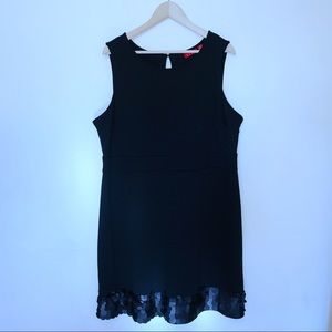 Elle Sleeveless Black Dress with Sequin Trim